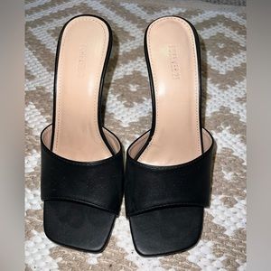 Black Square Toe Heels